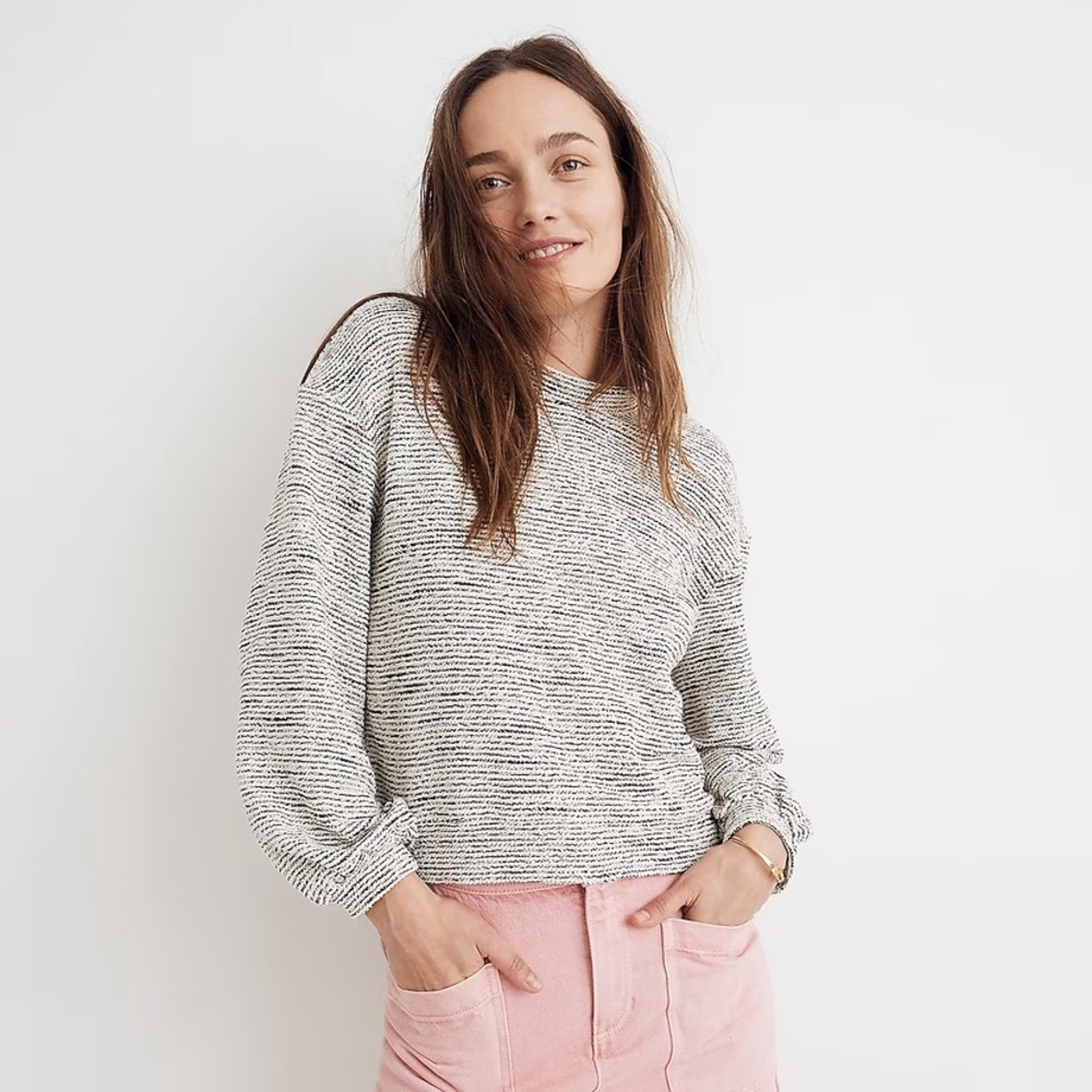 Madewell Texture & Thread Bubble-Sleeve Top